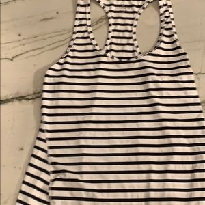 Navy and white athleta tank top
